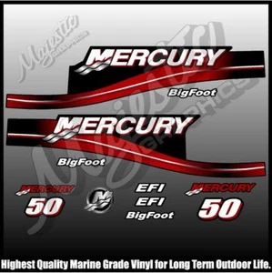 MERCURY 50 hp - BIGFOOT - DECAL KIT - OUTBOARD DECALS - Bild 1 von 1