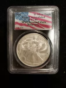 2001 Gem Uncirculated Silver Eagle. WTC GROUND ZERO 1 OF 426 (RHV-455) - Picture 1 of 6