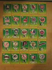 1990 Fleer Action Series Large Team Logo Sticker Quiz Near Complete Set 25/26 - Picture 1 of 2