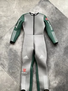 Adidas Team Germany Ski Jumping Suit FIS Neoprene Olympic Men Grey / Green - Picture 1 of 19