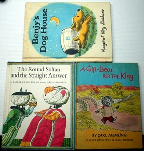 Lot 3 picture books BENJY'S DOG HOUSE~GIFT BEAR~ROUND SULTAN STRAIGHT ANSWER bce - Picture 1 of 8