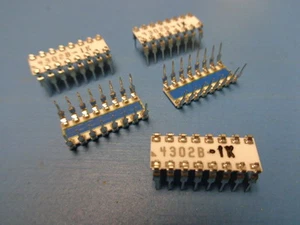 (5) 4302B-1K KC WORKS 16 PIN WHITE CERAMIC DIP 1K Ohm RESISTOR NETWORK ARRAY - Picture 1 of 2