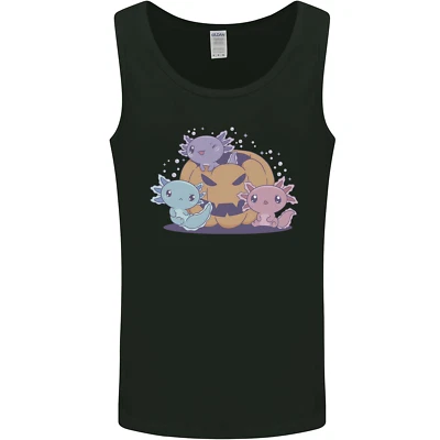 Axolottle Citrouille Mignon Halloween Kawaii Hommes Débardeur - Photo 1/4