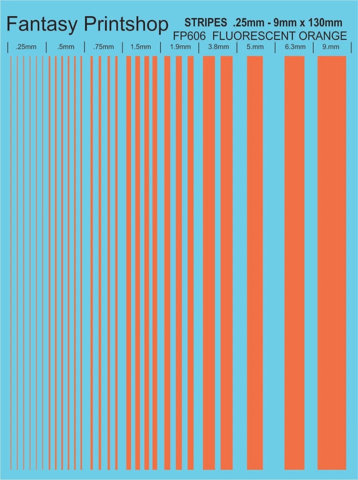 FANTASY PRINTSHOP VERSCHIEDENE GRÖßEN, FARBIGE STREIFEN SETS, WASSERSCHIEBETRANSFERS, AUFKLEBER TRANSFERS