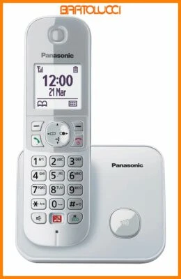 Panasonic KX-TG6851JTS Telefono Cordless DECT, Schermo LCD 1.8", Argento/Bianco - Immagine 1 di 2