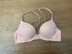 Sujetador Push Up Victoria's Secret Rosa Encaje Brillo 32B Body Por Victoria Nuevo Estilo - Imagen 1 de 2