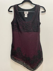 Camiseta sin mangas asimétrica vintage Y2K ICE con cuentas S caprichosa gótica burlesca bruja - Imagen 1 de 11