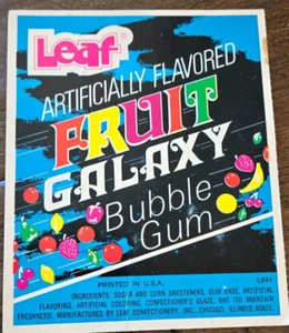 1970'S VINTAGE LEAF FRUIT GALAXY GUM BALL VENDING MACHINE AD CARD - Picture 1 of 1