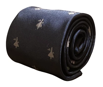 Cravate Pour Hommes Designer Frederick Thomas - Bleu Marine Foncé Concorde Avion