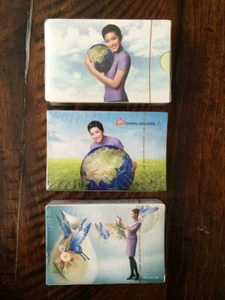 China airlines Playing Cards Earth Flight Attendant 3 Decks New - Picture 1 of 5