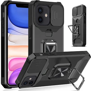 Für Apple iPhone 11 (6,1") Panzerständer Hülle mit Schiebekamera Abdeckung & Kartensteckplatz - Bild 1 von 11