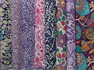 8 pieces of Liberty Tana Lawn MOSTLY FLORAL  Scrap Pack FLOWERS Size 6’’x 9” - Picture 1 of 9