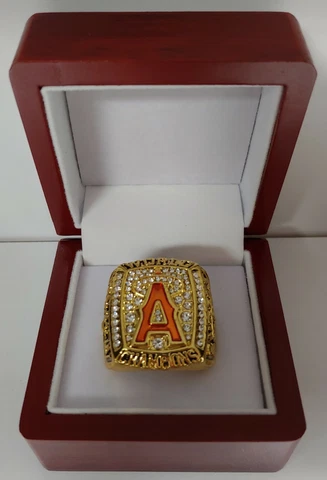 Tim Salmon - 2002 Anaheim Angels World Series Ring With Wooden Display Box Cover