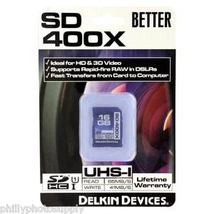 Delkin 16GB SDHC 400X UHS-I Better Grade Memory Card - Lifetime Warranty - Picture 1 of 4