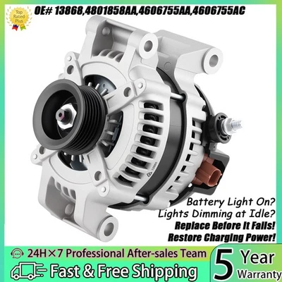 Alternator Generator For 2001-2006 Chrysler Sebring Dodge Stratus 120Amp 13868N - Imagem 1 de 4