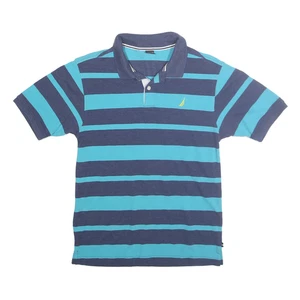 NAUTICA Jungen Poloshirt blau & marine gestreift Kurzarm XL Baumwolle Classic Fit - Bild 1 von 6