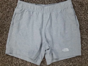 Mens XL North Face Gray Heather Nylon Zip Pocket Sweat Shorts Embroidered Logo - Picture 1 of 10