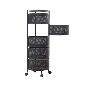 5 Tiers Rotating Storage Shelves Rack Large Capacity Multi Layers Removable NEW - Picture 1 of 3
