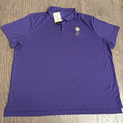 LSU Tigers Shirt Mens 3XL Purple NCAA Football Nike Dri Fit Golf Polo UPF 40+ - Image 1 of 4