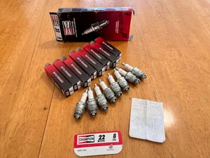 8 Pack Champion 22 Copper Plus Spark Plugs RF11YC - Ford FE - Picture 1 of 7
