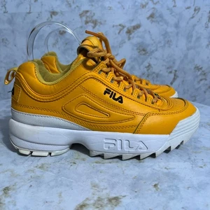 Fila Disruptor Mujer Talla 8 Zapatos Amarillo Blanco Atlético Bajo Entrenador Tenis - Imagen 1 de 14