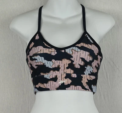 Sujetador deportivo Reebok para mujer Workout Ready ID Train estampado camuflaje (talla S) nuevo con etiquetas Foto 1 de 3