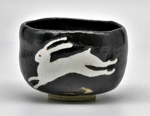 CHAWAN Teebesteck Matcha Schale schwarz Raku Kakusho Hase Bild #K3207 - Bild 1 von 2