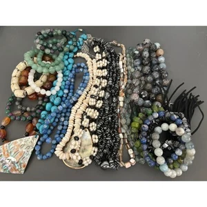 Natural Stone Jewelry Lot for Crafts or Wear Jasper Sodalite Pearls - Picture 1 of 4