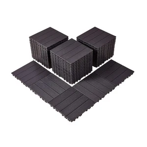 VEVOR Interlocking Deck Tiles 54 Pack 12"x12" Waterproof for Porch Dark Brown - Picture 1 of 12