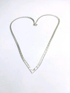 Collar de cadena plana Chevron de plata de ley .925 Milor Italia - Imagen 1 de 14