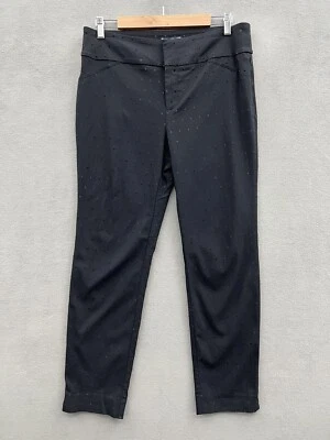 Charter Club Mujer 12 Pantalones Negro Sobre Negro Lunares Elásticos Recortados al Tobillo Foto 1 de 4