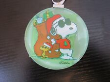 Hallmark 2009 Peanuts Round Snoopy & Woodstock Acrylic Christmas Ornament