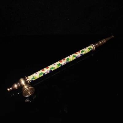 Чистая медь клуазоне табак пистолет и сигаретный мешок орнамент - Изображение 1 из 4