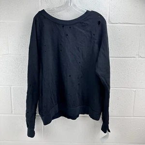 NWT PROJECT SOCIAL T My Generation Crew Neck Sweatshirt Black Distressed Sz L - Picture 1 of 9