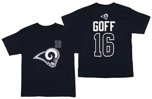 OuterStuff NFL Youth Boys Los Angeles Rams Jared Goff #16 Player Tee, Navy - Picture 1 of 5
