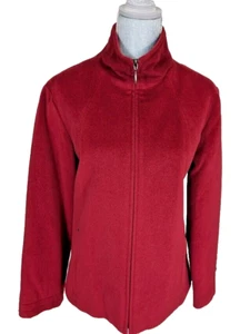 JONES New York PETITES Burgundy Angora Blend Zip Front insulated Jacket 12P, NWT - Picture 1 of 9