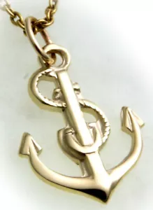 Colgante ancla rocío oro auténtico 333 colgante oro amarillo macizo nuevo barco unisex - Imagen 1 de 3