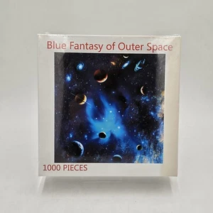 Blue Fantasy of Outer Space- Space Puzzle 1000 Piece Challenge Blue Board Jigsaw - Picture 1 of 10