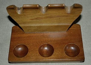 SOPORTE DE TUBERÍA DE MADERA GENUINA para 3 TUBERÍAS * COMO NUEVO * - Imagen 1 de 1