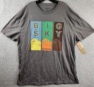 Paperbacks Big Sky Montana Print Tee Men's XXL Gunmetal Crew Neck Short Sleeve - Picture 1 of 13
