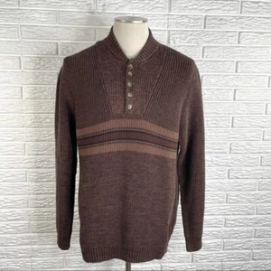 Suéter Suéter Eddie Bauer Tejido Acanalado a Rayas Talla Grande Marrón Tostado - Imagen 1 de 6