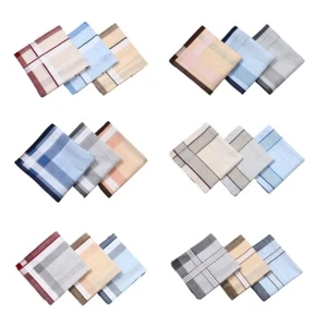 Pocket Handkerchief for Wedding Party Striped Hankies for Husband Dad Grandfathe - Picture 1 of 14