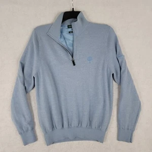 Fairway Greene Golf Sweater Pullover Men Small Blue Knit Merino Zip Toscana Golf - Picture 1 of 19