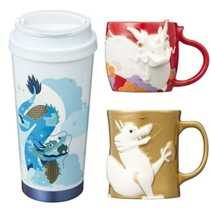 Starbuck Korea 2024 SS Elma Blue Dragon Tumbler 473ml / Red or Gold Mug 355ml - Picture 1 of 13