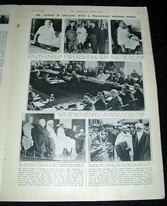 MAHATMA GANDHI 1931 ENGLAND SPINNING WHEEL PICTORIAL MISS SLADE - MIRABAI - Picture 1 of 2