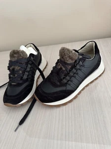 NEW BRUNELLO CUCINELLI WOMEN BLACK SNEAKERS SZ 36/6 WITH MONILI - Picture 1 of 5