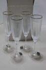 Set Of 4 Mikasa Gold Rim 8.5 inches tall Wine Glasses New Old Stock
