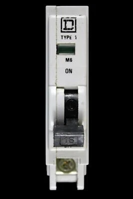 SQUARE D 16 AMP TYPE 1 M6 MCB CIRCUIT BREAKER QOE - Image 1 of 4