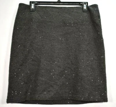 J Jill Womens Dark Gray Winter Side Zip Wool Blend Party Wear Short Skirt 8 - Image 1 of 4
