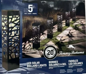 Tommy Bahama Solar 20 Lumens LED Pathway Square Bollard Light 5-PACK - Picture 1 of 12